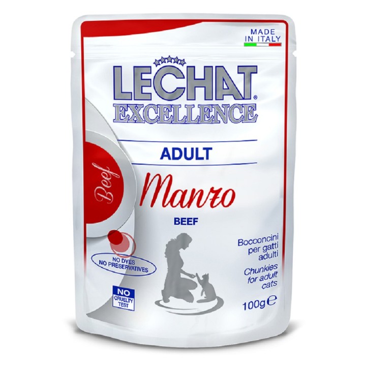 Monge 4x100g Excellence Flow Adult Beef/Salmon cat (121121_Z A)